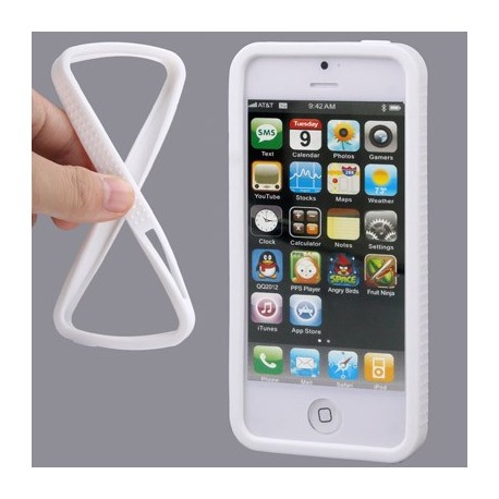 Non-slip Silikone Bumper til iPhone 5 - HVID
