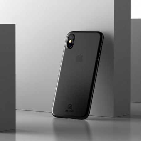 Apple iPhone X USAMS Soft Ulvratynd Plastik Cover Sort
