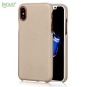 iPhone X / XS LENUO Plastik Læder Look Cover Guld