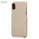 Apple iPhone X LENUO Plastik Læder Look Cover Guld