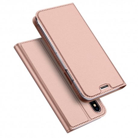 Apple iPhone X DUX DUCIS Læder Pung Roseguld