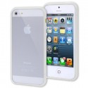 iPhone SE 5S 5 Plastik Kombination Bumper med Knapper Hvid