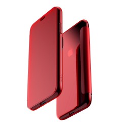 Apple iPhone X BASEUS Gennemsigtigt Touchable Plastic + TPU Hybrid Cover Rød