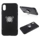 Apple iPhone X Hybird/ TPU Cover Med 360 Grader Telefon Holder Ring Sort