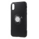 Apple iPhone X Hybird/ TPU Cover Med 360 Grader Telefon Holder Ring Sort