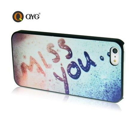 QYG - Miss You - Høj Kvalitet Plastik Cover  til iPhone 5/5S