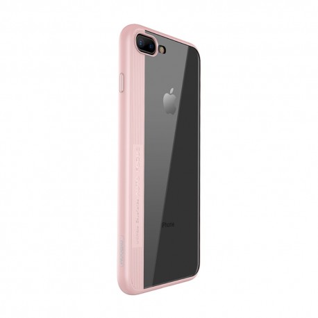 iPhone 8/7 Plus JOYROOM Phantom Series Acrylic + TPU Cover Lyserød