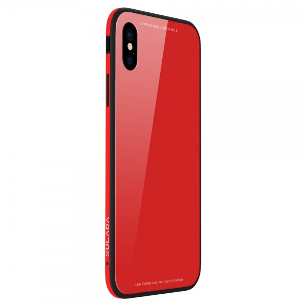 iPhone X SULADA Tempered Glass  Drop-proof Hybrid Cover Rød