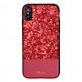 iPhone X DZGOGO Hybrid/TPU Skinnende PU Læder Cover Rød