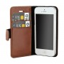 Apple iPhone 5/5S/SE VALENTA Classic Luxe Læder Cover Brun