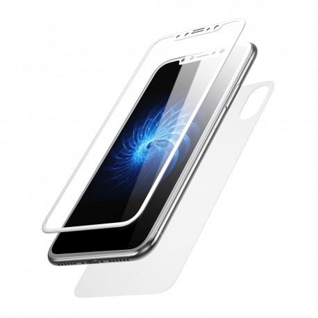iPhone X BASEUS Beskyttelsesglas Sæt - Hvid