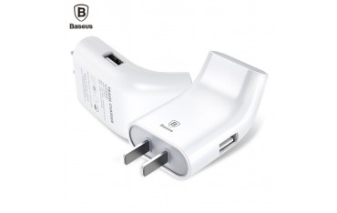 BASEUS Curve Dual U Oplader (US-model) med EU Adapter