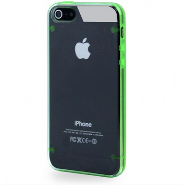 iPhone SE 5S 5 2 Farvet TPU og Transparent Cover Grøn
