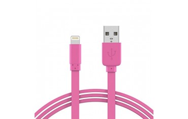 Fladt Lightning 8 PIN USB Datakabel - 1 M - Lilla