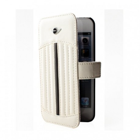 iPhone SE / 5S / 5 MINI COOPER Original Flip Læder Etui - Hvid