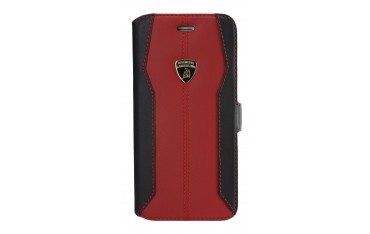 Lamborghini Huracan-D1 Genuine Læder Etui m Kortholder til Samsung Galaxy S6 - Rød