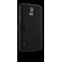 Lamborghini Gallardo-D5 Genuine Læder Etui m Kortholder til Samsung Galaxy S5 - Sort