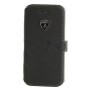 Lamborghini Gallardo-D5 Genuine Læder Etui m Kortholder til Samsung Galaxy S5 - Sort