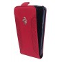 Ferrari Racing Carbon Læder Flip Wallet til iPhone SE / 5S / 5 - Rød
