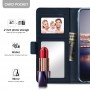 iPhone XS Læder Etui med Kortholder - Mørk blå