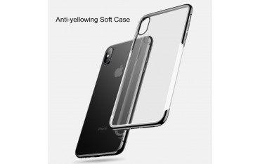 iPhone XS / X BASEUS Shining Series Plated Klar TPU Cover - Sort
