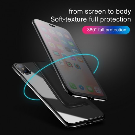 iPhone XS BASEUS Gennemsigtigt vindue TPU Cover - Sort