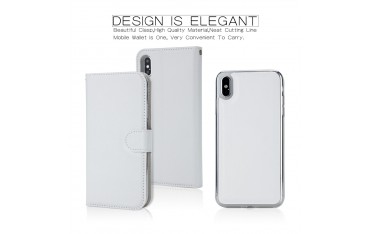 iPhone XS MAX Magnetisk Læder Cover Etui - Hvid