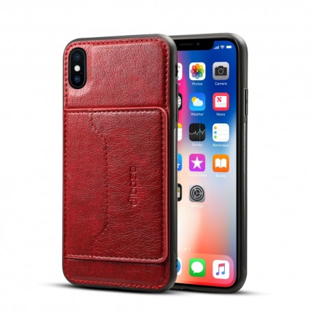 iPhone XS MAX Crazy Horse Leather Cover - Rød