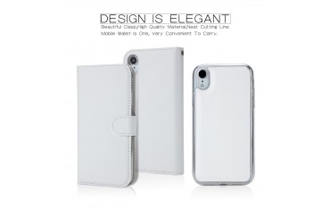 iPhone XR Magnetisk Læder Cover Etui - Hvid