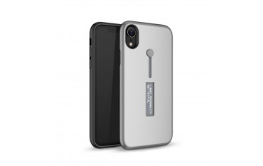iPhone XR TPU Cover med Kickstand - Sølv