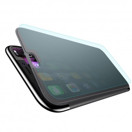 iPhone XR BASEUS TPU Cover med Glas Surface - Sort