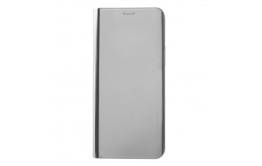 Samsung Galaxy S9 Læder Cover Etui med Glas Surface - Sølv
