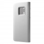 Samsung Galaxy S9 Læder Cover Etui med Glas Surface - Sølv