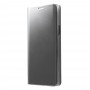 Samsung Galaxy S9 Læder Cover Etui med Glas Surface - Sølv