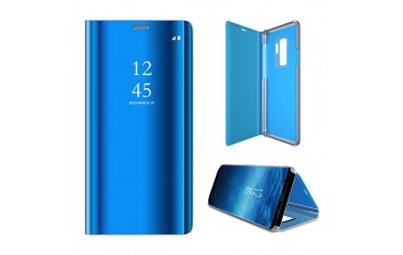 Samsung Galaxy S9+ Læder Cover med Glas Surface - Blå