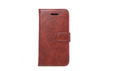 iPhone SE 5S 5 Læder Etui Cover Lysebrun
