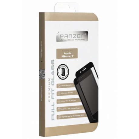 iPhone 7 / iPhone 8 PANZER Full-Fit Beskyttelsesglas - Sort