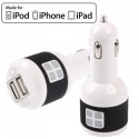 Apple iPhone iPad iPod Samsung m.fl. Bil oplader med 2xUSB 2.1A med Apple Logo