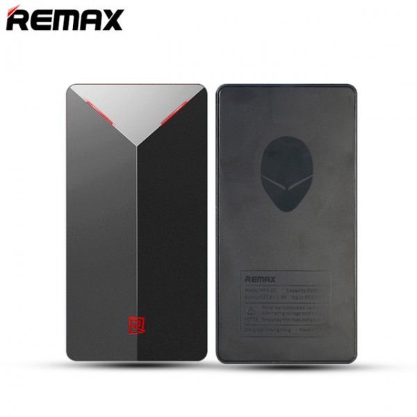 Power Bank REMAX Aliens 5000mAh til iPhone Samsung LG Sony m fl Sølv