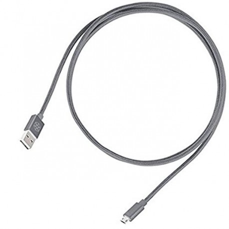 SILVERCREST Micro USB Datakabel 1 M - NYLON BRAIDED - Grå