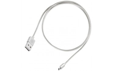 SILVERCREST Micro USB Datakabel 1 M - NYLON BRAIDED - Sølv