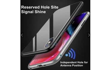 iPhone XS Max Double-Sided Magnetisk Aluramme Cover med Beskyttelsesglas Sort