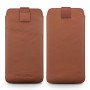 QIALINO Universal Smartphone Ægte Læder Sleeve - XXL - Brun