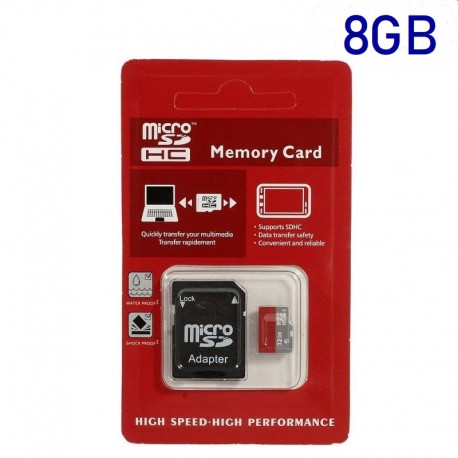 8GB High Speed MicroSD TF Memory Card med SD Adapter