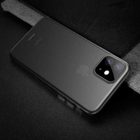 iPhone 11 BASEUS Ultra Thin Matte PP Cover - Gennemsigtig Sort