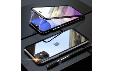 iPhone 11 LUPHIE Magnetisk Cover med Beskyttelsesglas til Bagsiden - Sort
