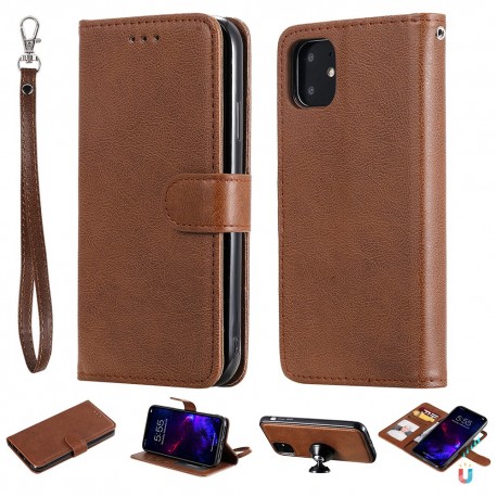 iPhone 11 Magnetisk Læder Cover Etui - Brun
