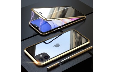 iPhone 11 LUPHIE Magnetisk Cover med Beskyttelsesglas til Bagsiden - Guld