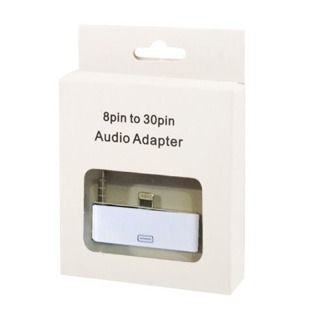 30 PIN Female til Lightning 8 PIN Male Audio Adapter med 3,5 mm Jack til iPhone 5 / 5S / iPad Mini / iPad 4