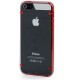 2 - Farve TPU & Transparent Cover til iPhone 5/5S - Rød